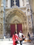 View of the entrance to the Cathedral in Aix-en-Provence