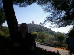 Kathy and the view of St. Paul de Vence from below