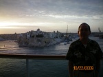 Danny at the rail as we leave Valletta