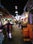 A look down an aisle at the Barcelona market