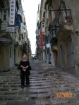 Kathy on one of Valletta's picturesque streets