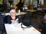 Kathy relaxing at a cafe in Valletta