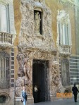 Beautiful alabaster frescoe on front of the Theater in Valencia