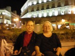 Danny and Kathy hanging out at fountain in Puerta del Sol
